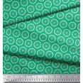 thumbnail image 2 of Soimoi Green Silk Fabric Lemon Slice Block Print Fabric by the Yard 42 Inch Wide, 2 of 5