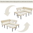 thumbnail image 3 of Banc de salle à manger moderne en forme de L, canapé d'angle rembourré en tissu de 170 cm avec pieds en métal pour coin cuisine, salon, salle à manger (beige), 3 of 15