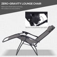 thumbnail image 4 of Outsunny Ensemble de Chaises à Gravité Zéro avec Table Pliante et Plateaux Porte-Gobelet Gris, 4 of 10