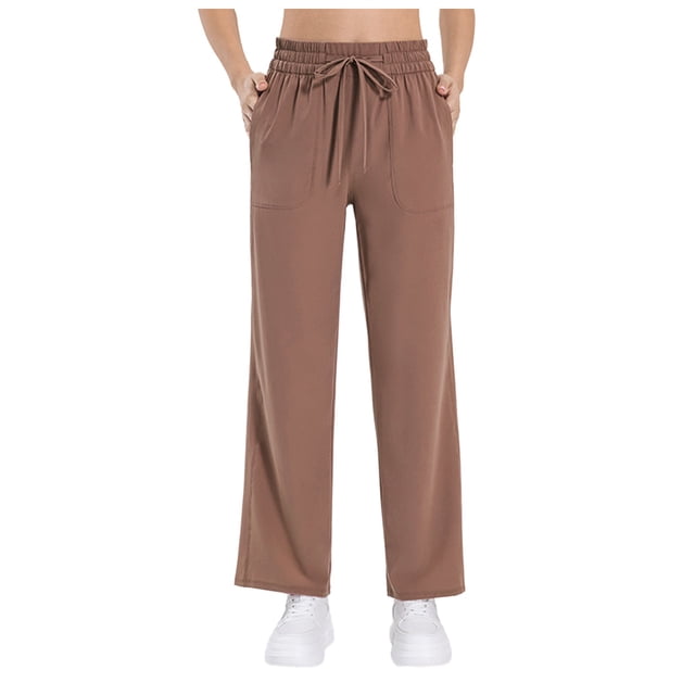 NECHOLOGY Women's Wide Leg Athletic Capris with Pockets, Red, Size XL