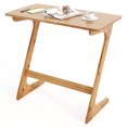 thumbnail image 1 of Costway Bamboo Sofa Side Table Z-Shaped Spacious Tabletop Space-Saving TV Snack Tray Natural, 1 of 10