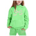 thumbnail image 1 of FhsagQ Outfits for Girls Children's Hoodie Set with Bow Print Little Girls Outfits Size 5/6 Spring Spring Green 2-3Years, 1 of 4