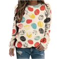 thumbnail image 2 of Styesk Longues Chemises à Manches pour Femmes Mode Décontractée Imprimé de Pâques Col Rond Haut/chemise, 2 of 3