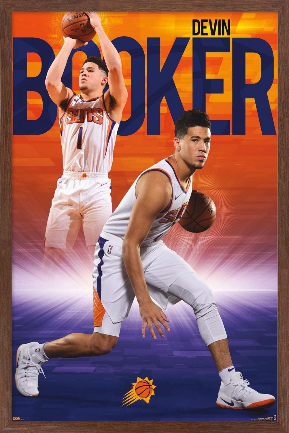 NBA Phoenix Suns - Devin Booker 18 Wall Poster, 22.375" x 34" Framed