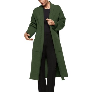 Women's Maxi Cardigan 2025 - Oversized Open Front Knit Sweater Coat Warm Lapel with Pockets