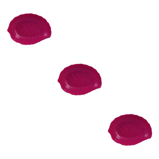 kurtrusly Snack Tray Candy Plate Fruit Basket Simulation Lifelike Leaf Space Saving Kitchen Gadget Party Accessory Decoration Rose Red 3Set