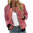 thumbnail image 1 of Manteau Décontracté pour Femmes Mode Imprimé avec Poches et Fermeture Éclair, 1 of 5