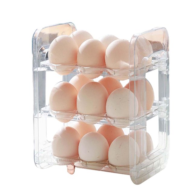 Porte-œufs pour Réfrigérateur Grand Distributeur d'Œufs Plateau à Œufs pour Frigo Transparent