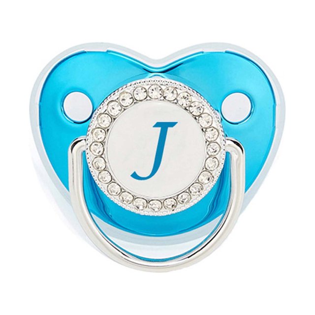 XZNGL Pacifier Clips Baby Girl Baby Pacifier 26 Letter Name Initials Clip Silicone Baby Pacifier Golden Shiny Newborn Pacifier Silicone Pacifier Clip