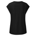 thumbnail image 4 of matoen T-shirt à Manches Courtes pour Femmes, Mode Décontractée Quotidienne, Col Rond, Couleur Unie, Coupe Ample, Blouse Basique, 4 of 4