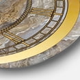 thumbnail image 2 of Designart 'White Marble with Curley Grey and Gold Veins' Glam wall clock, 2 of 3