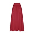 thumbnail image 4 of Mrat Jupe de Survêtement pour Femme, Jupe Rétro Décontractée à Motif Floral en Lin, Taille Élastique, Jupe Longue Plissée avec Poches, Grande Taille, Jupes S-145 Rouge-A L, 4 of 5