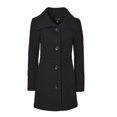 thumbnail image 1 of Sportoli Womens Mid-Length Single Breasted Wool Look Dress Coat with Pockets - Black (X-Large), 1 of 7