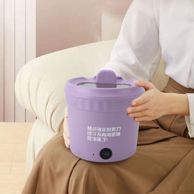 Electric Pot, 1.2L 450W Stick Proof Even Heating Portable Multifunctional Small Rapid Noodle Cooker Ramen Cooker Mini Crock Pot with Removable Power Cord for Cooking Pasta Egg Soup
