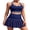Dark Blue, variant on Charmo Womens Two Piece Tennis Dress High Waist Pleated Tennis Skirt with Shorts Racerback Crop Golf Workout Skirts Sets