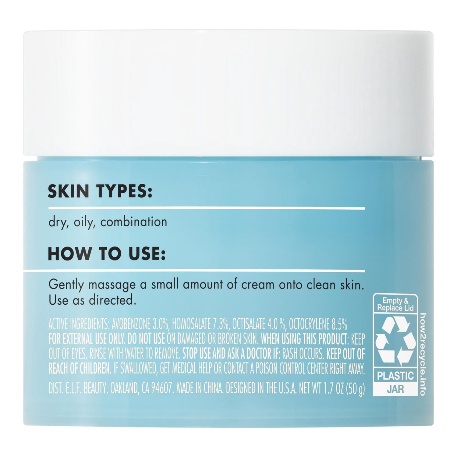 e.l.f. Cosmetics Holy Hydration! Face Cream Broad Spectrum SPF 30 Sunscreen