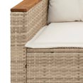 thumbnail image 5 of vidaXL Garden Sofa with Cushions 3-Seater Beige Poly Rattan, 5 of 5
