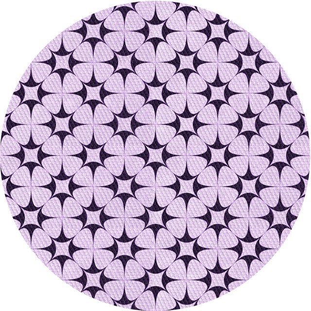Ahgly Company Tapis d'Intérieur Ronds Lavables à la Machine, Style Transitionnel, Fleur Violette Violette, Tapis de Zone, 7 Pieds Rond