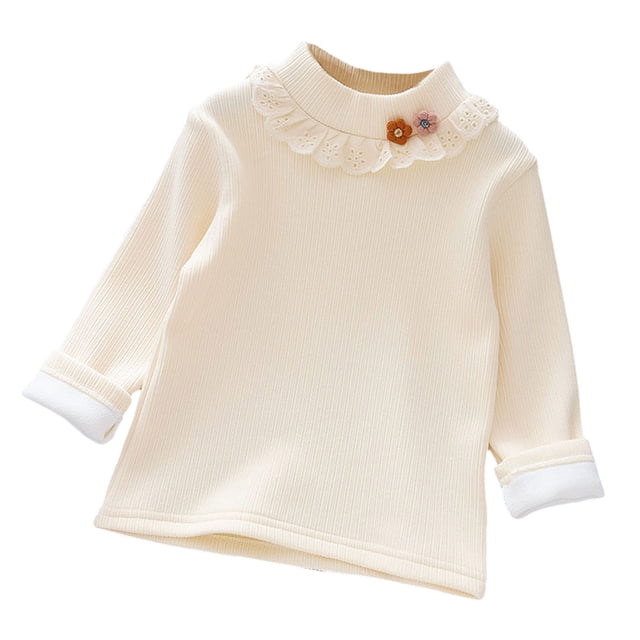 AWZXDE Girls Long Sleeve Shirts Solid Color Slim Fit Base Layer With Tie Casual Cardigan Style Top For Autumn