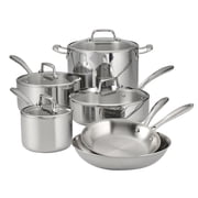 Tramontina Tri-Ply Clad 10 Piece Stainless Steel Cookware Set with Glass Lids