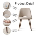 thumbnail image 3 of KOSSMAI Fabric Upholstered Dining Side Chairs with Metal Legs, Beige (Set of 4), 3 of 8