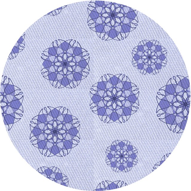 Ahgly Tapis Rond Lavable en Machine Intérieur Transitionnel Bleu Céleste, 6 Pieds Rond