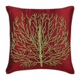 thumbnail image 1 of The HomeCentric Housses de Coussin Décoratives, Lot de 2 Housses de Coussin Rouges, 18x18 Pouces (45x45 cm) Housse de Coussins Rouges de Designer, Taies d'Oreiller Carrées en Soie, Housse de Coussins Vert Arbre Perlé, Floral - Arbre de Joie, 1 of 3