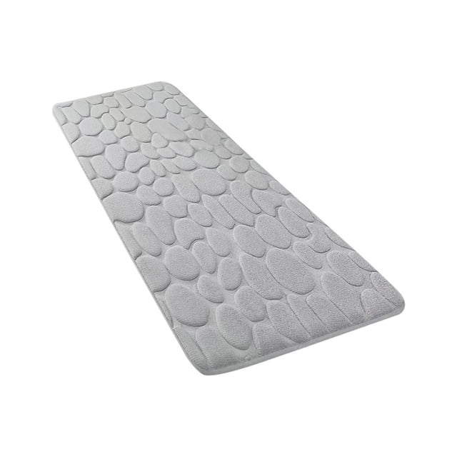 Bwiyojiz 70.86x23.6x0.31" Rugs & Mats Bath Rug Embossed Bathroom Mat Water Absorbent and Washable Rugs-Non-Slip-Thick-Soft Comfortable Carpet for Show Home Living Room Decor, Polyester, Gray