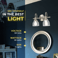 thumbnail image 4 of Kichler Avery 2-Light Vanity Bath Light, Brushed Nickel, Clear Glass, 4 of 8