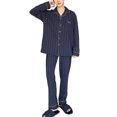 thumbnail image 1 of Men's Soft Comfortable Long Sleeve Pajama Set Breathable Loungewear for Relaxation and Sleep, 1 of 4