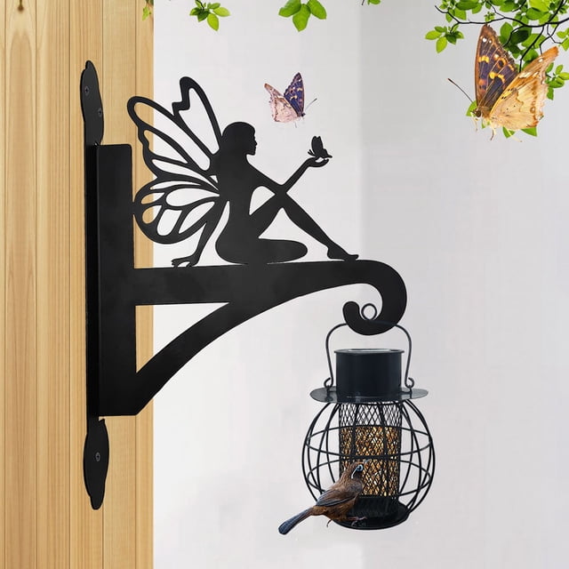 Meitianfacai Bird Feeder With Iron Wall Nail Hook, black