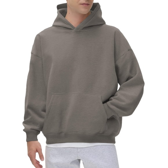 LUOGENLI Mens Hoodies Blanket Men's Casual Pullover Hoodie Solid Color Loose Fit Pocket Winter Sweatshirt Comfortable Soft Fabric for Daily Wear Mens Hoodies Black Camo Brown Size XXL