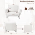 thumbnail image 2 of Bingirl Modern Boucle Accent Chair - Plush Upholstered, Perfect for Living Room, Beige Color, 2 of 7