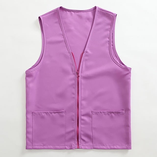 IMENGL Gilet d'Activité pour Postulant Adulte, Tenue de Travail de Supermarché, Multiples Poches, Violet G, Taille M-3TG