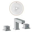 thumbnail image 1 of 15.25-in. W Round Bathroom Undermount Sink Set In White - Chrome Hardware AI-22847, 1 of 8