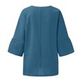 thumbnail image 4 of DPTALR Blouse Chemise Ample en Coton à Manches Courtes d'Été pour Femme à Col Rond, 4 of 6