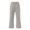thumbnail image 5 of DPTALR Womens Casual Solid Color Elastic Loose Pants Straight Wide Leg Trousers With Pocket, 5 of 5