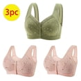 thumbnail image 3 of Bigersell Women Bras Pack of 3 3pcs Nursing Bra Style R-16 Breathable Lace Bras R-16-green, 3 of 5