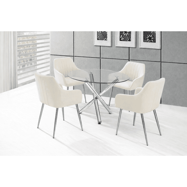 Ensemble de salle à manger moderne K-Living 5 pièces, table et 4 chaises