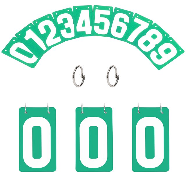 GOGO 4 Sets Number Cards, PVC Portable 0-9 Flip Scorekeeper, 3-1/8" x 5-1/2" - Green
