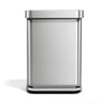 thumbnail image 1 of Simplehuman 55 Liter / 14.5 Gallon Rectangular Kitchen Step Trash Can, Brushed Stainless Steel, 1 of 9