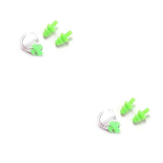 stanreset Pince-Nez Imperméable pour la Natation, Bouchons d'Oreilles Anti-Bruit pour Protection, Protecteur d'Oreille Vert, Ensemble de 2