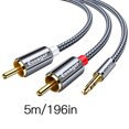 thumbnail image 3 of Essager 3.5mm to RCA Braided Cable Splitter Cord 3.5mm to TV Computer Amplifier Audio Adapter Cable, 5 Meter, 3 of 9