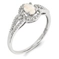 thumbnail image 2 of Bague en Argent Sterling 925 Rhodié avec Opale Créée et Diamant, 2 of 2