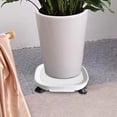 thumbnail image 4 of Rbaofujie Universal Wheel Round Plastic Base Mobile Flowerpot Tray Thickened Resin Universal Wheel with Brake Strap Water Box Drawer Tray with Wheel Flower Support, 4 of 5
