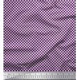 thumbnail image 1 of Soimoi Purple Poly Georgette Fabric Geometric Check Fabric Prints By Yard 52 Inch Wide, 1 of 3