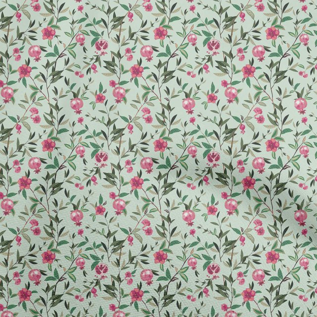 oneOone Polyester Spandex Light Mint Green Fabric Asian Suzani Quilting Supplies Print Sewing Fabric By The Yard 56 Inch Wide