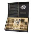 thumbnail image 1 of 24 PCS Cutlery Set Shiny Gold with Hexagon Handle Forged Stainless Steel For Home Hotel Use Service for 6, 1 of 6