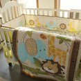 thumbnail image 2 of 7Pcs Baby Bedding Crib Cot Quilt Set Nursery Bumper Sheet Dust Ruffle Blanket, 2 of 16