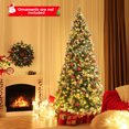 thumbnail image 2 of Patiojoy 9ft Pre-lit Artificial Christmas Tree Pre-decorated Hinged Xmas Tree with 1740 Branch Tips 650 LED Lights 8 Light Modes, 2 of 10